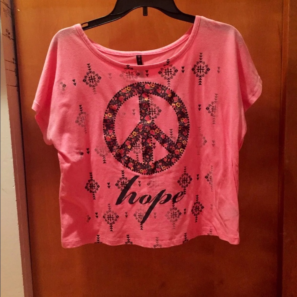 Pink Peace and Hope Crop Top